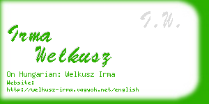 irma welkusz business card